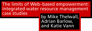 The limits of Web–based empowerment: Integrated water resource management case studies