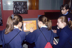 Figure 3: Students creating their own Coat of Arms with in–gallery program