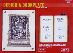 Figure 4: "Design a Bookplate" interface