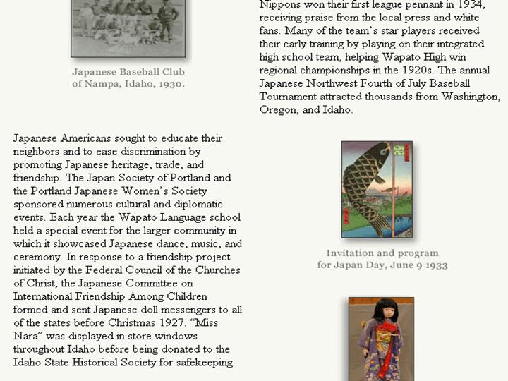 Figure 5: Japanese American historical overview cont.