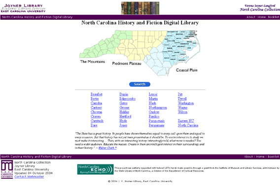 Figure 1: NCH&FDL Home Page.
