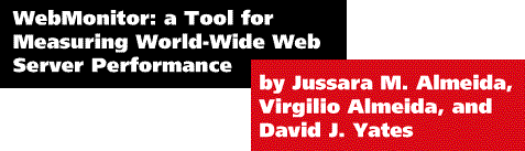 WebMonitor:

a Tool for Measuring World-Wide Web Server Performance by Jussara M. Almeida, Virgílio Almeida, and David J. Yates