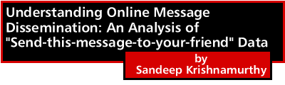 Understanding Online Message Dissemination: Analyzing "Send a message to a friend" Data by Sandeep Krishnamurthy