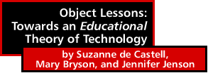 Object Lessons: Towards an Educational Theory of Technology by Suzanne de Castell, Mary Bryson, and Jennifer Jenson
