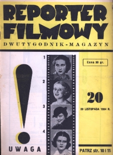 Reporter Filmowy: tygodnik nr 20 (1934)