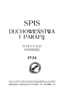 SPIS DUCHOWIEŃSTWA I PARAFIJ DIECEZJI ŁÓDZKIEJ 1936