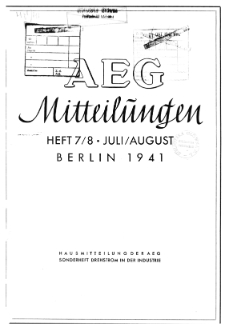 AEG Mittelungen H. 7-8 (1941)