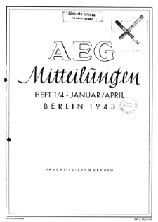 AEG Mittelungen H. 1-4 (1943)