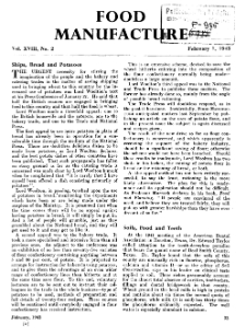Food Manufacture vol. XVIII no. 2 (1943)