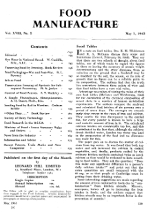 Food Manufacture vol. XVIII no. 5 (1943)