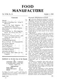 Food Manufacture vol. XVIII no. 10 (1943)