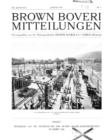 Brown Boveri Mitteilungen Jg. XVI Nr. 1 (1929)