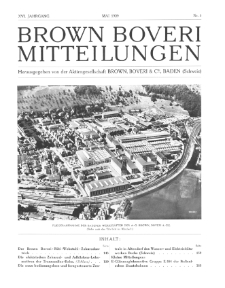 Brown Boveri Mitteilungen Jg. XVI Nr. 5 (1929)