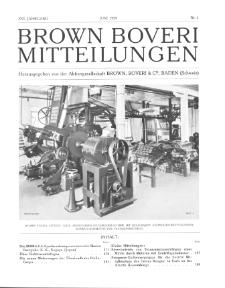Brown Boveri Mitteilungen Jg. XVI Nr. 6 (1929)