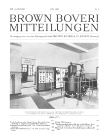 Brown Boveri Mitteilungen Jg. XVI Nr. 7 (1929)