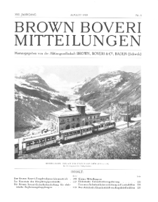 Brown Boveri Mitteilungen Jg. XVI Nr. 8 (1929)