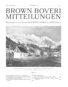 Brown Boveri Mitteilungen Jg. XVI Nr. 10 (1929)