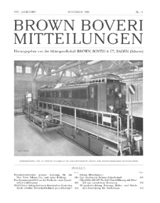 Brown Boveri Mitteilungen Jg. XVI Nr. 11 (1929)