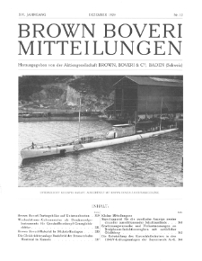 Brown Boveri Mitteilungen Jg. XVI Nr. 12 (1929)