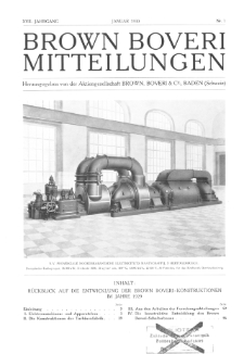Brown Boveri Mitteilungen Jg. XVII Nr. 1 (1930)