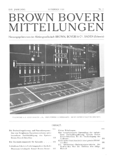 Brown Boveri Mitteilungen Jg. XVII Nr. 11 (1930)
