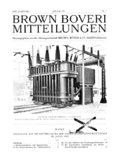 Brown Boveri Mitteilungen Jg. XVIII Nr. 1 pt. 1 (1931)