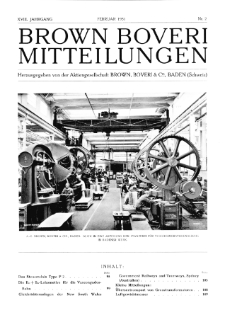 Brown Boveri Mitteilungen Jg. XVIII Nr. 2 (1931)