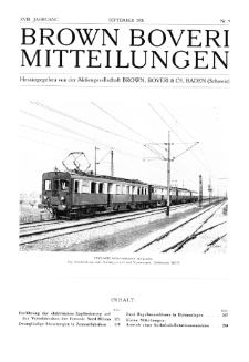 Brown Boveri Mitteilungen Jg. XVIII Nr. 9 (1931)