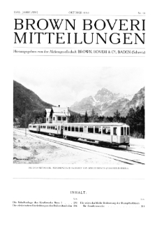 Brown Boveri Mitteilungen Jg. XVIII Nr. 10 (1931)