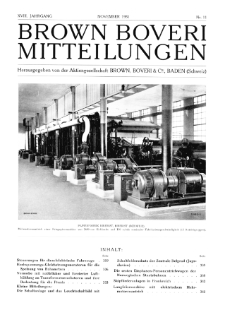 Brown Boveri Mitteilungen Jg. XVIII Nr. 11 (1931)