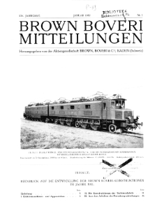 Brown Boveri Mitteilungen Jg. XIX Nr. 1 (1932)
