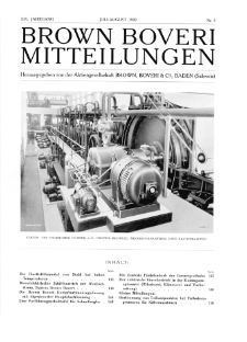 Brown Boveri Mitteilungen Jg. XIX Nr. 5 (1932)