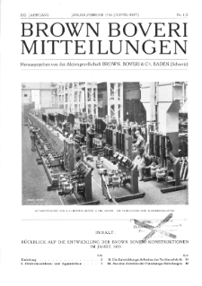 Brown Boveri Mitteilungen Jg. XXI Nr. 1-2 (1934)