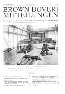 Brown Boveri Mitteilungen Jg. XXI Nr. 3 (1934)