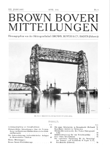 Brown Boveri Mitteilungen Jg. XXI Nr. 4 (1934)