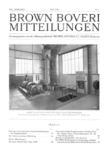 Brown Boveri Mitteilungen Jg. XXI Nr. 5 (1934)