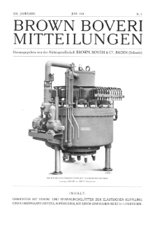 Brown Boveri Mitteilungen Jg. XXI Nr. 6 (1934)
