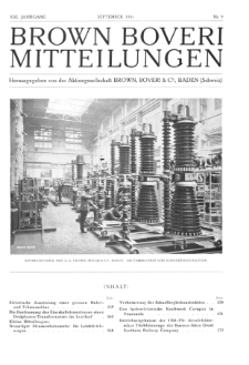 Brown Boveri Mitteilungen Jg. XXI Nr. 9 (1934)