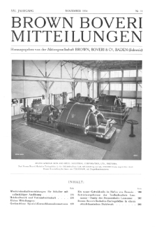 Brown Boveri Mitteilungen Jg. XXI Nr. 11 (1934)