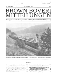 Brown Boveri Mitteilungen Jg. XX Nr. 4 (1933)