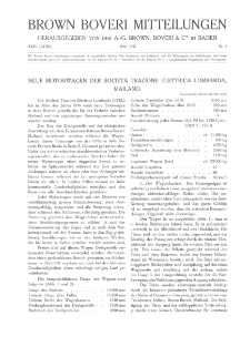 Brown Boveri Mitteilungen Jg. XXIV Nr. 5 (1937)
