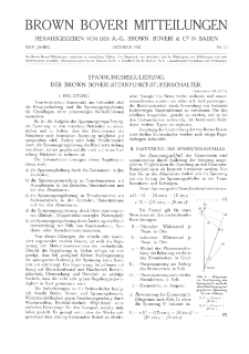 Brown Boveri Mitteilungen Jg. XXIV Nr. 10 (1937)
