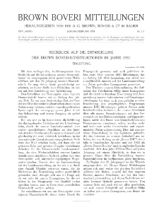 Brown Boveri Mitteilungen Jg. XXV Nr. 1 (1938)