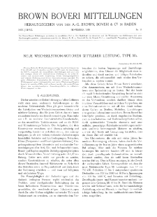 Brown Boveri Mitteilungen Jg. XXV Nr. 11 (1938)