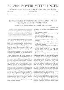 Brown Boveri Mitteilungen Jg. XXV Nr. 12 (1938)