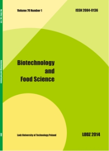 Biotechnology and Food Science vol. 78 no. 1 (2014)
