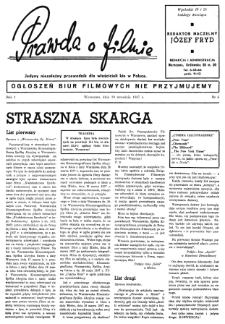 Prawda o Filmie : Jedyny Niezależny Przewodnik dla Właścicieli Kin w Polsce nr 6 (1937)