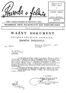 Prawda o Filmie : Jedyny Niezależny Przewodnik dla Właścicieli Kin w Polsce nr 2 (1937)