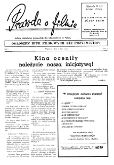 Prawda o Filmie : Jedyny Niezależny Przewodnik dla Właścicieli Kin w Polsce nr 3 (1937)