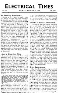 Electrical Times vol. 105 no. 2731 (1944)